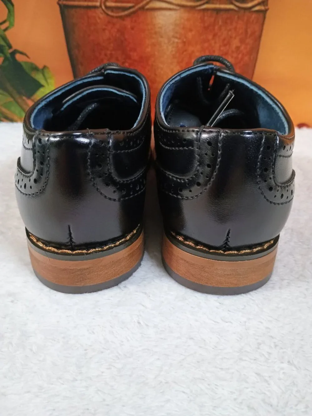 NWT Kids Bruno Marc Sz 10 Black Prince-K2 Wingtip Oxford Dress Shoes